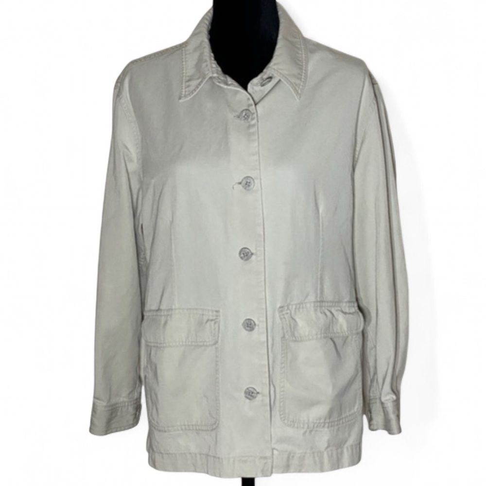 LLBean Women’s Chamois Button Down Shirt Jacket Size 16